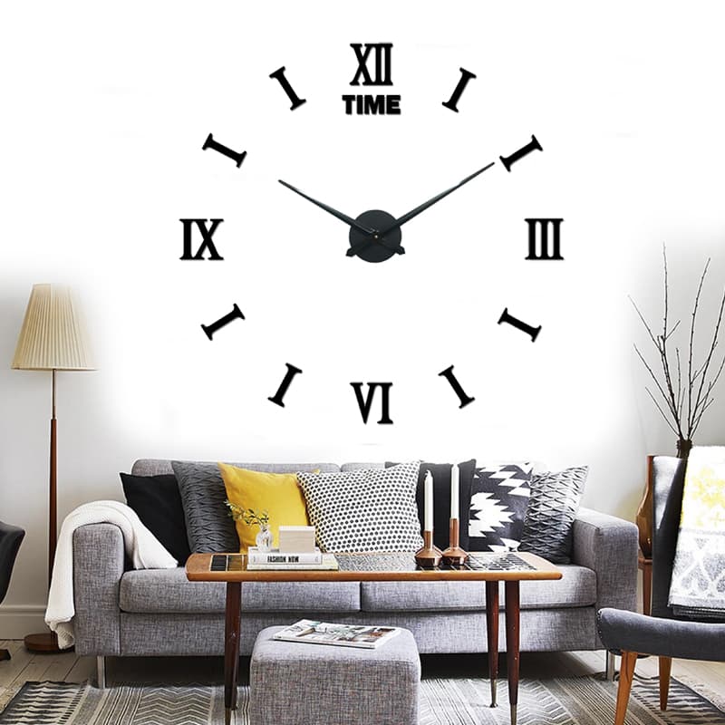 Modern Roman Fusion Wall Clock | 12 Inch Round | Partial Roman Numeral Dial | Silent Sweep Movement | Sophisticated Interior Accent — view 1