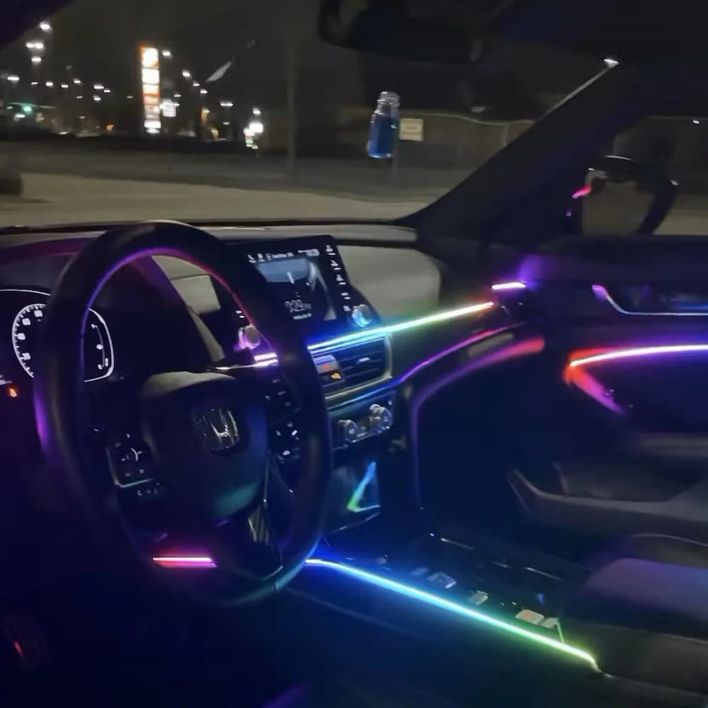 Symphony Dynamic RGB Acrylic Car Ambient Lighting Kit | 6-in-1 Interior System | 16.7M Color Gamut | Bluetooth App Control | 1-Year Warranty | USB Powered Professional Grade — view 1