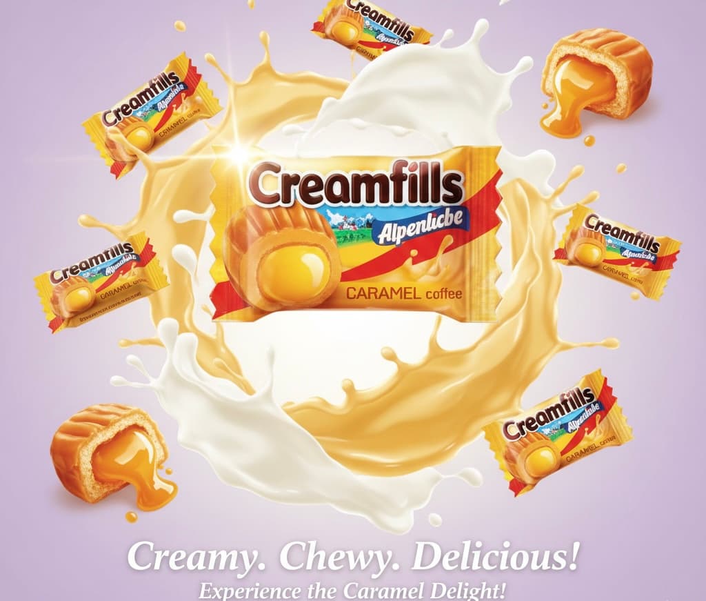 Creamfills Pack of 10 | Fruit Flavored Hard Candy | Luscious Liquid Cream Center — view 1