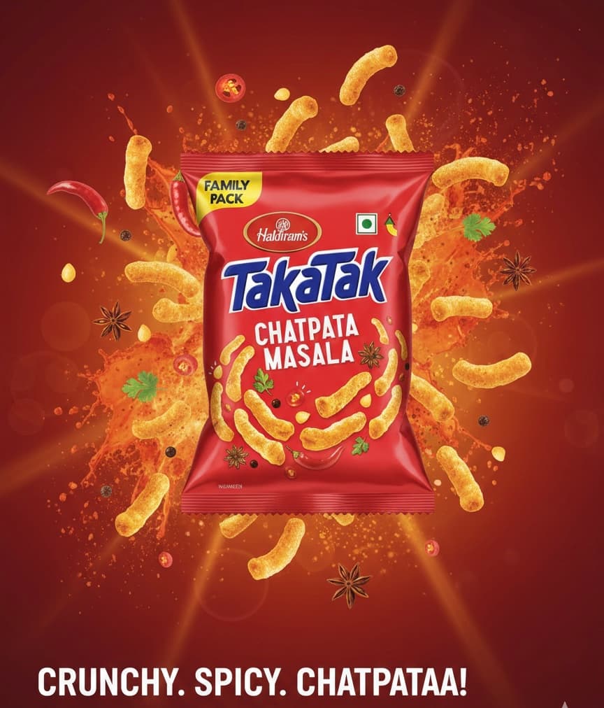 Takatak Masala Balls | Extra Crunchy Corn Snack | Fiery and Zesty Spice Fusion — view 1