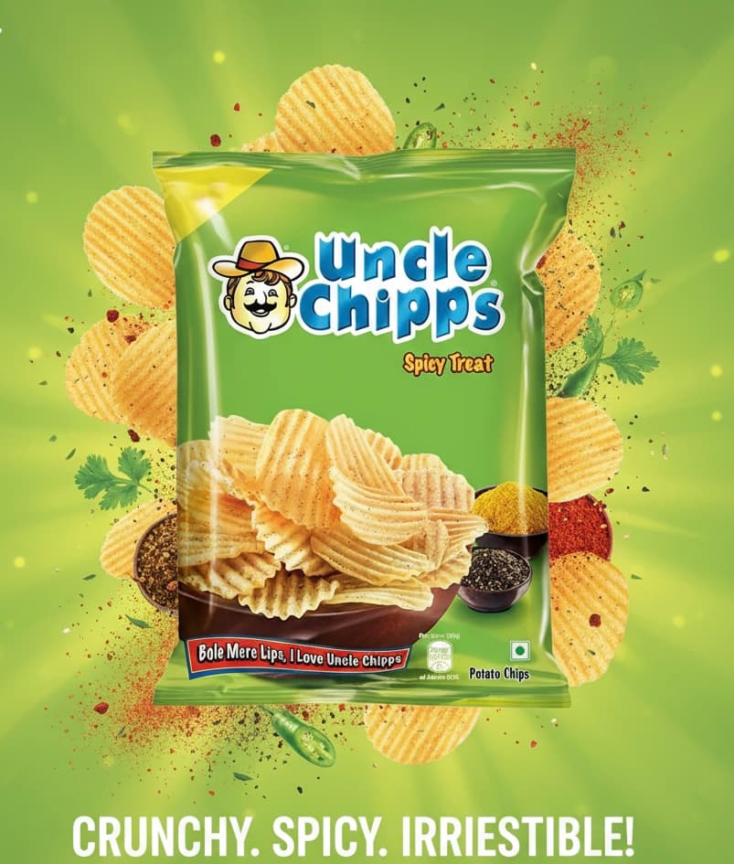 Uncle Chips Spicy Treat | Classic Rippled Potato Chips | Authentic Indian Masala Blend — view 1