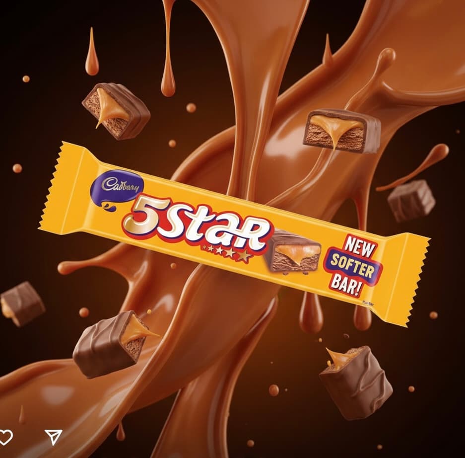 Cadbury 5 Star Bar | Chewy Caramel and Soft Nougat | Smooth Milk Chocolate Enrobing — view 1