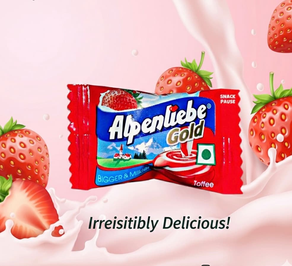 Alpenliebe Strawberry Pack of 10 | Creamy Smooth Hard Candy | Rich Milky Fruit Swirl — view 1