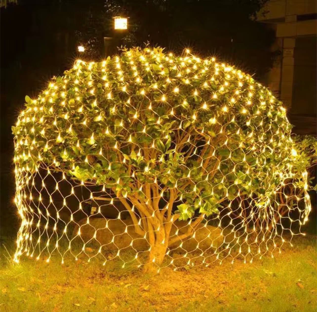 3m x 2m Solar Mesh Net Lights | 200 Warm White LEDs | 1200mAh Lithium Storage | IP65 Waterproof Grid — view 1