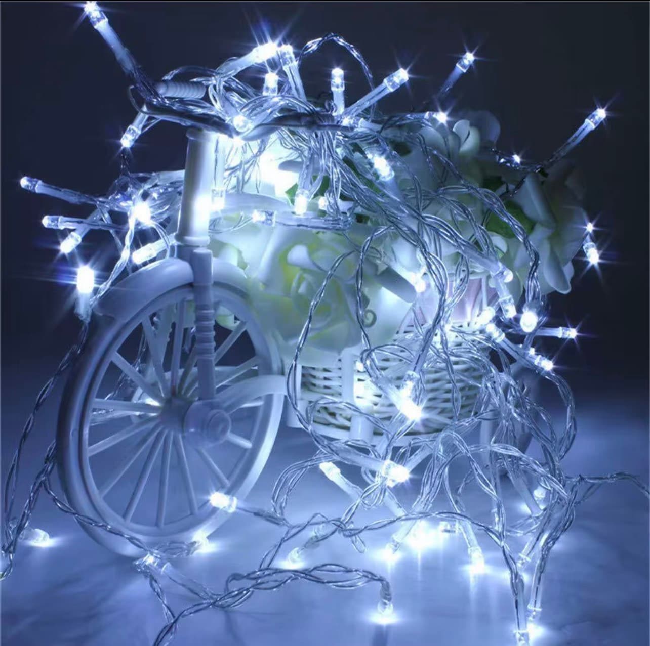 32.8ft Cool White LED String Lights | 100 LEDs | 8 Modes | IP44 Weatherproof Modern Decor — view 1