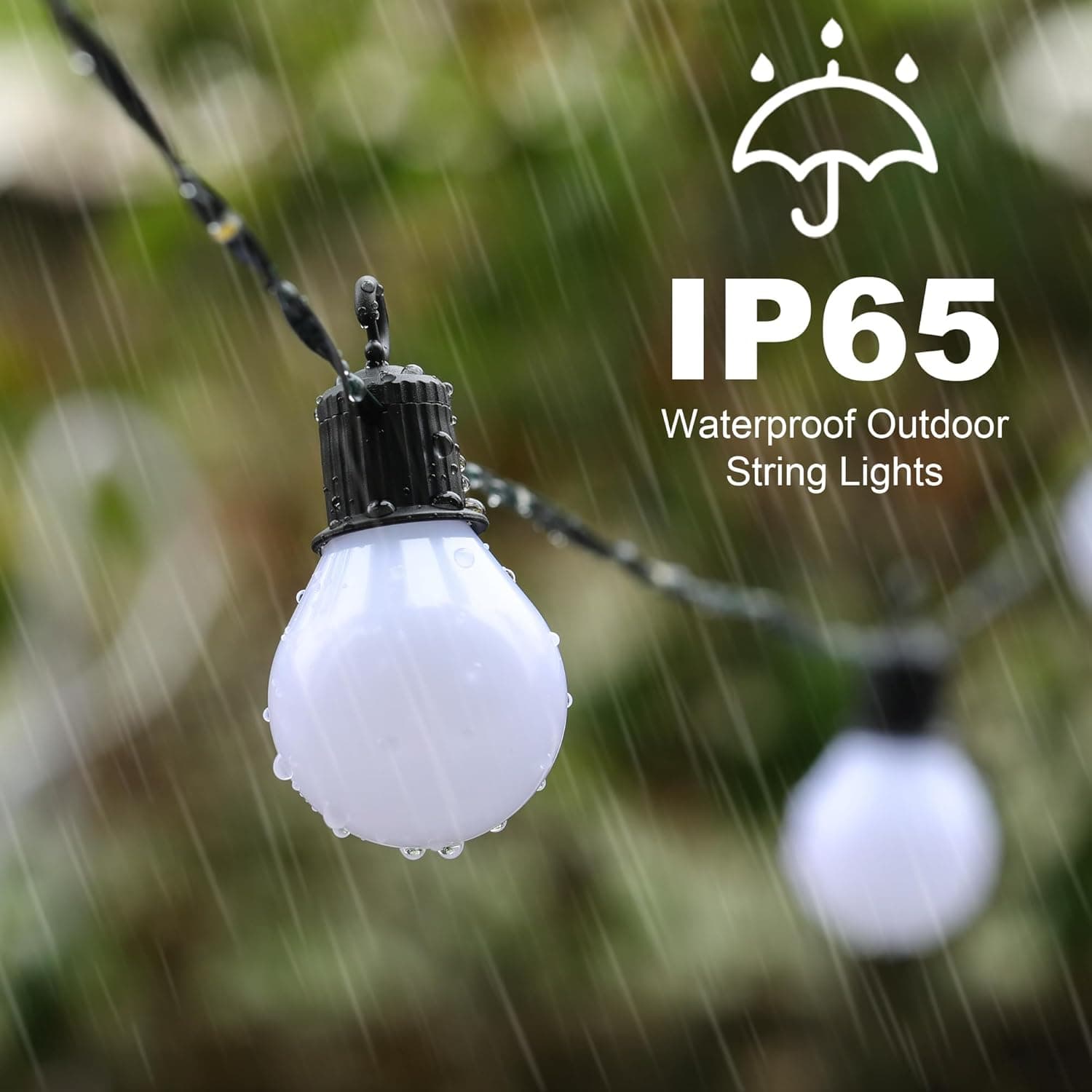 Shatterproof LED Globe String Lights | G50 PET Globes | 2700K Warm White | 22AWG Insulated Wire — view 1