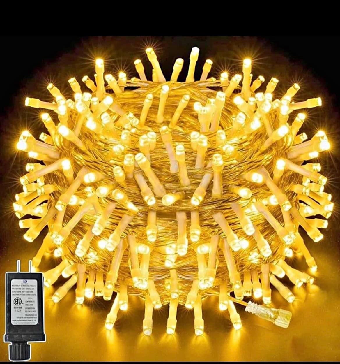 32.8ft LED String Lights 2-Pack | 100 Warm White LEDs Per Strand | 8 Modes | 65.6ft Total Length | Professional Grade Decor — view 1