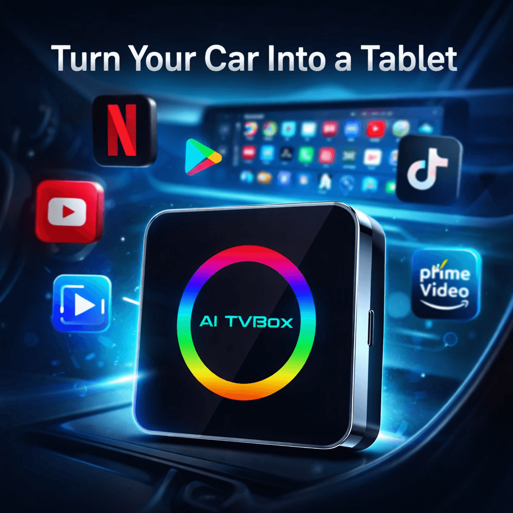 Wireless CarPlay & Android Auto AI Box  | 2GB RAM + 32GB ROM | Android 13 | WiFi 6 Smart Adapter | Plug-and-Play — view 1