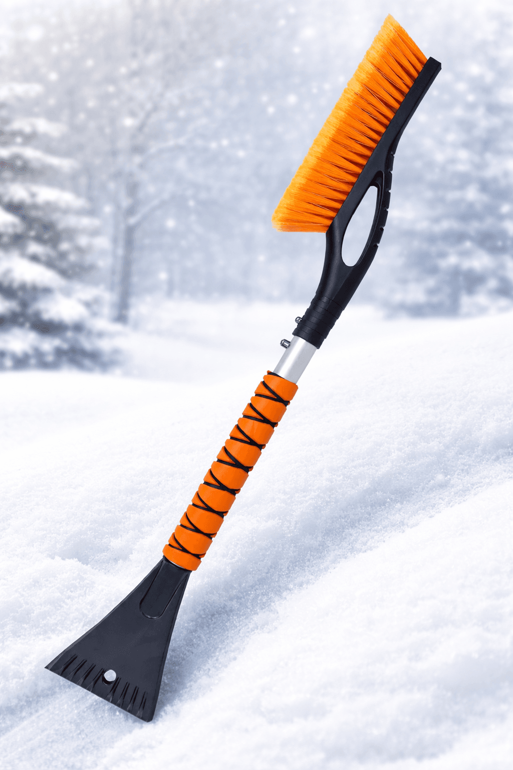 Heavy-Duty Extendable Snow Brush | 27-35in Reach | Integrated Ice Scraper | Non-Scratch Bristles | Premium Winter Tool — view 1